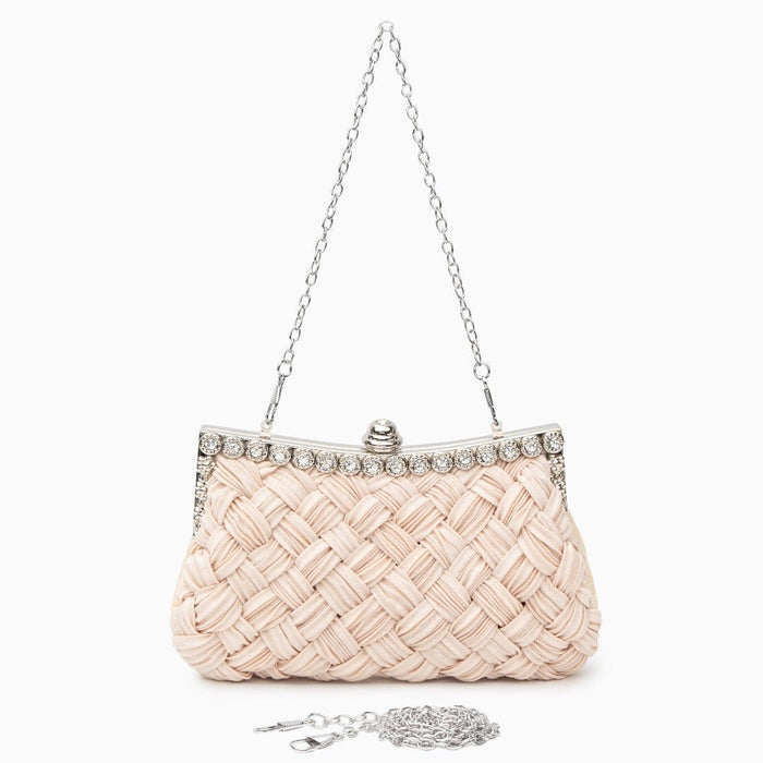 Lysandra | Satin & Crystal Evening Clutch-Clutches-Urban Devyne-Urban Devyne