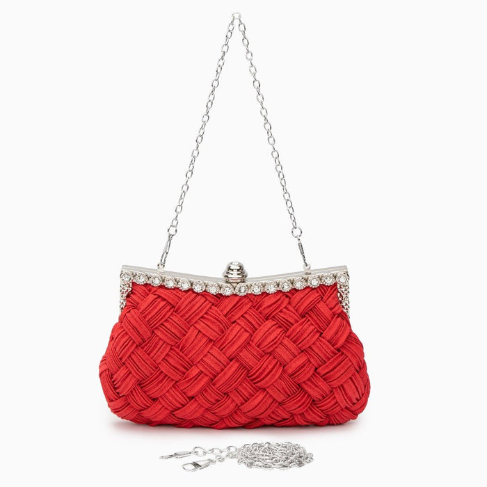 Lysandra | Satin & Crystal Evening Clutch-Clutches-Urban Devyne-Urban Devyne