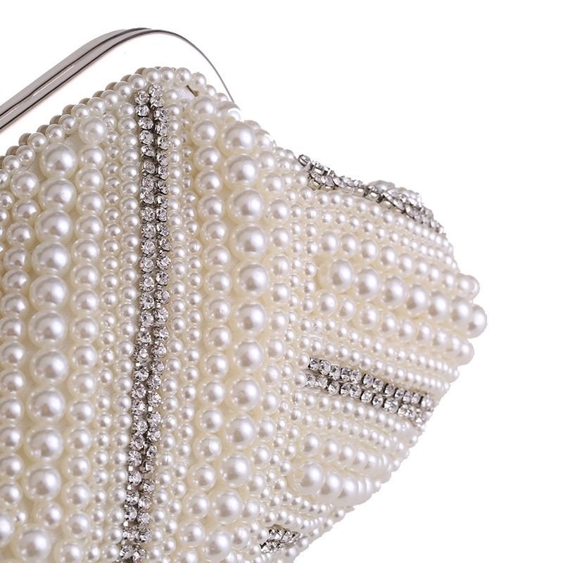 Aisha | Pearl & Crystal Embellished Clutch-Clutches-Urban Devyne-Urban Devyne