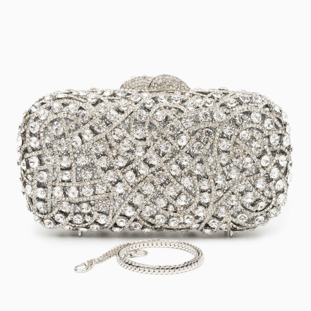 Ana | Crystal Embellished Rigid Frame Clutch-Clutches-Urban Devyne-Urban Devyne