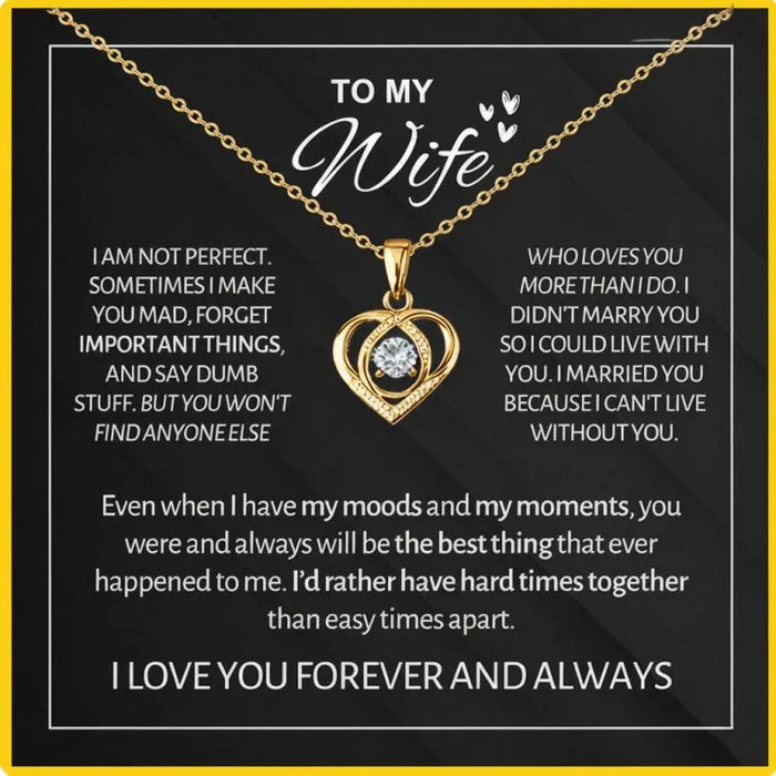 To My Wife - Forever & Always Heart Necklace Gift
