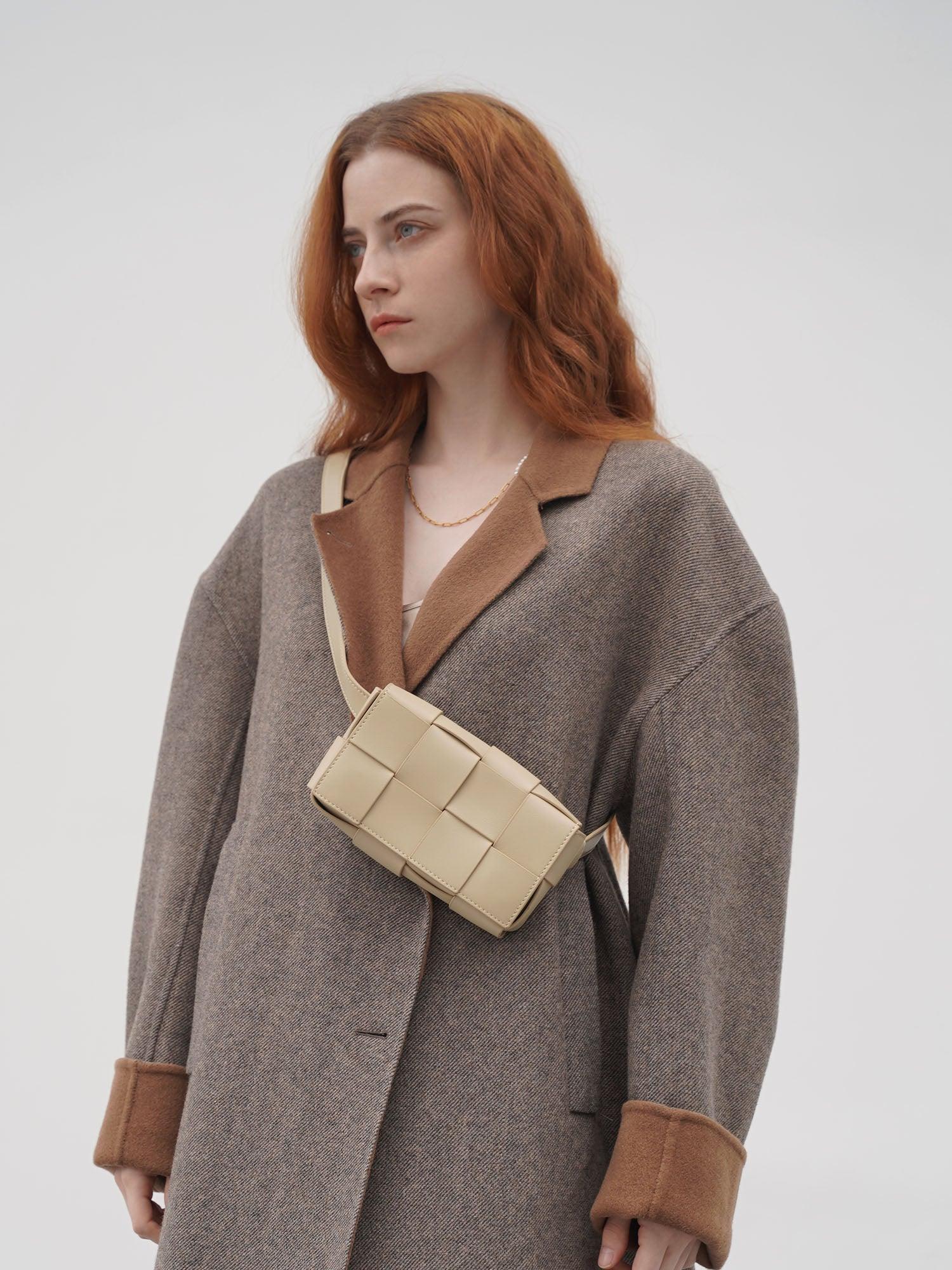 Angela | Calfskin Leather Squared Woven Crossbody Bag-Crossbody Bag-Urban Devyne-Urban Devyne