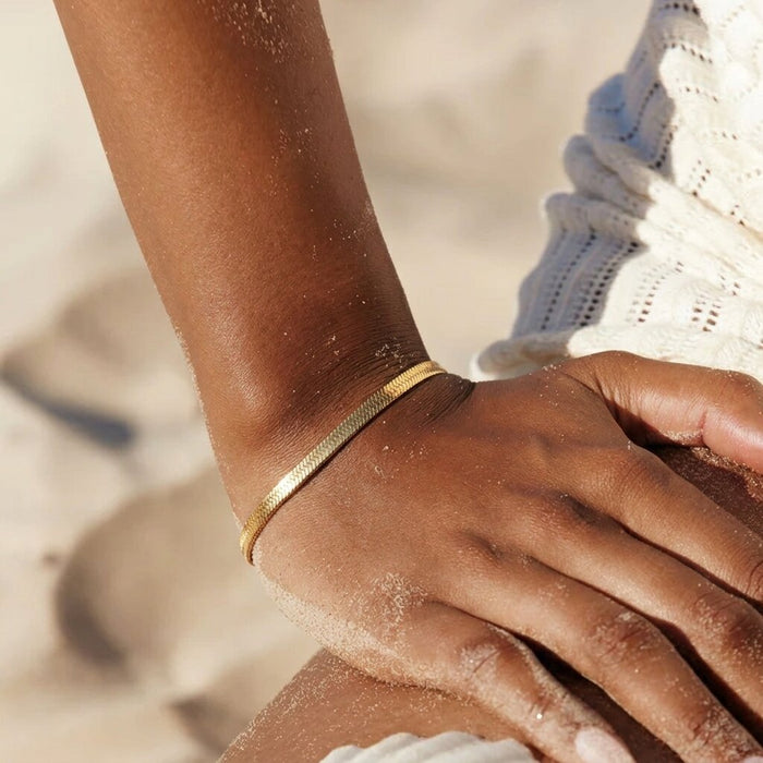 Gold Herringbone Bracelet