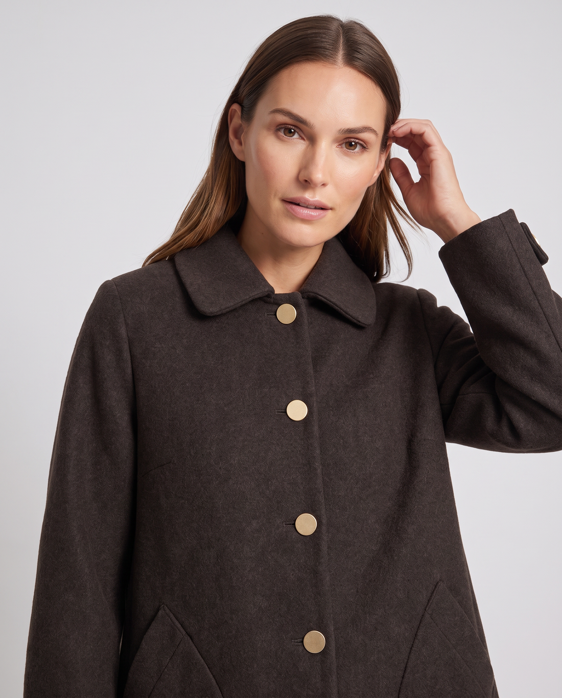 Lyris | Women's Round Collar Mid Length Oversized Coat
