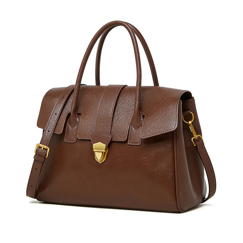 Ariana | Leather Satchel Handbag-Shoulder Bags-Urban Devyne-Brown-Urban Devyne