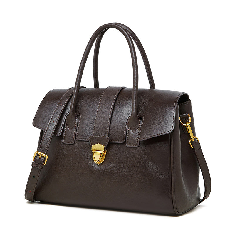 Ariana | Leather Satchel Handbag-Shoulder Bags-Urban Devyne-Coffee-Urban Devyne