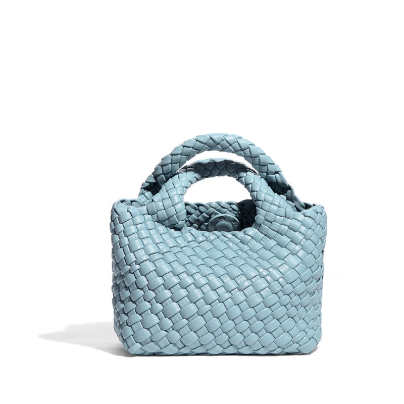Adele | Woven Leather Handbag-Handbag-Urban Devyne-Ocean Blue-Urban Devyne