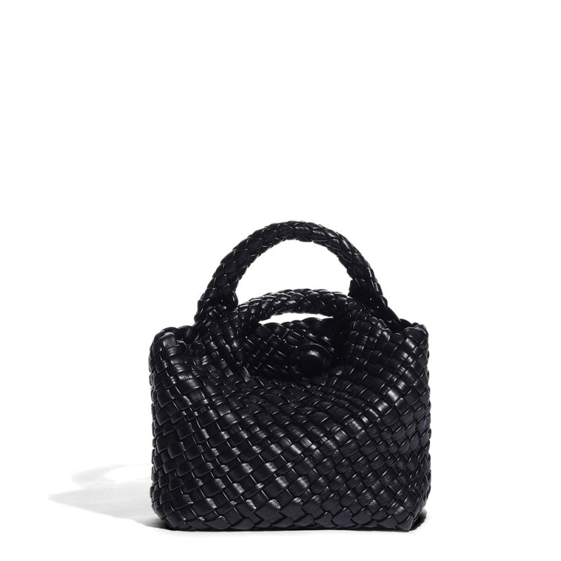Adele | Woven Leather Handbag-Handbag-Urban Devyne-Black-Urban Devyne