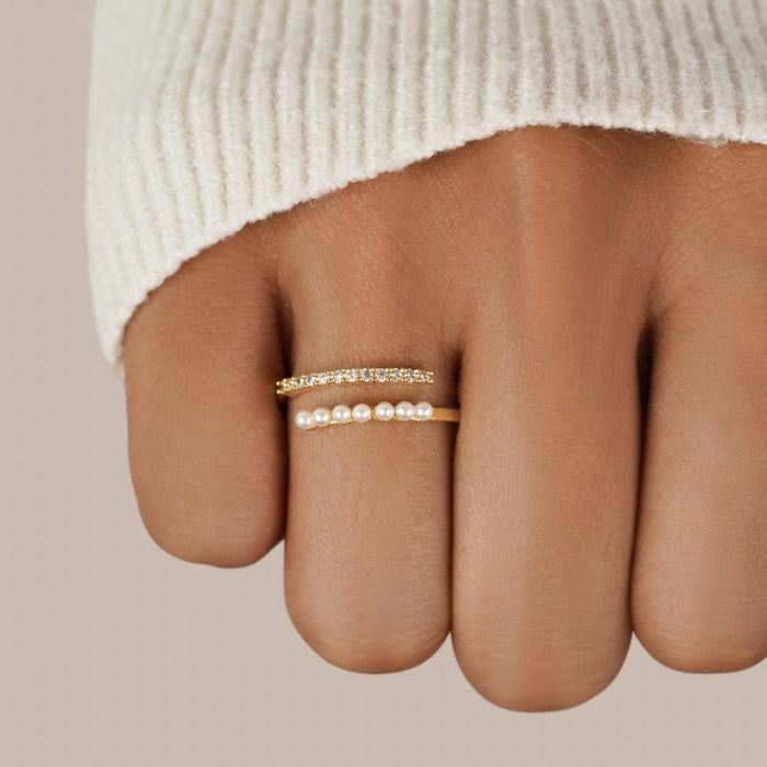 Juliette | Pearl & Crystal Ring-Ring-Urban Devyne-Urban Devyne